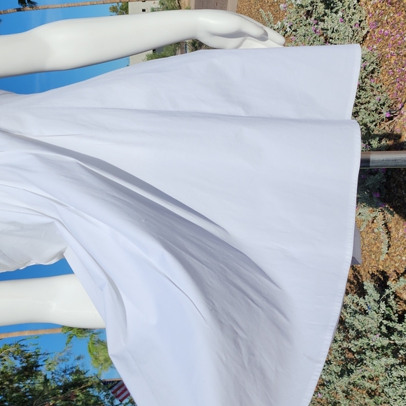 TED BAKER Raii Sleeveless Shirtdress 1 XS 4 White Cotton Dress Pleated Bib - Picture 9 of 15